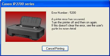 Cara mengatasi Error 5200 pada printer Ip2700