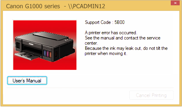 Printer Canon G1000 Error 5B00 Cara Mengatasi nya