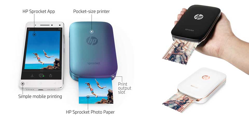 Printer Bluetooth Terlaris portable HP Sprocket Photo Printer bisa dibawa kemana saja