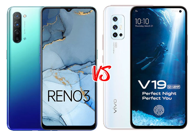 Perbandingan smartphone oppo reno3 dengan vivo V19 1